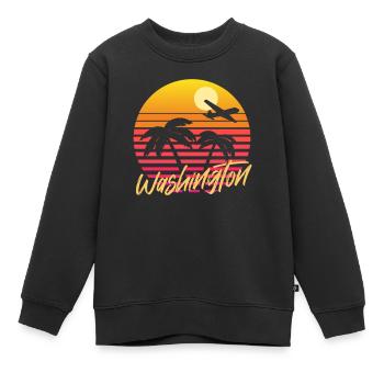 Washington - Kinder Premium Organic Sweatshirt - Schwarz - Vorne - AI Model Kid Female (0cm)