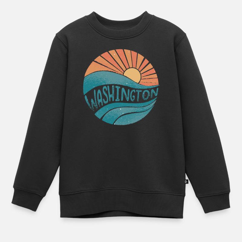 Washington - Sweat Premium enfant bio - noir