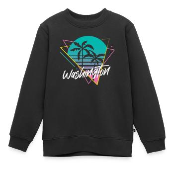 Washington - Kinder Premium Organic Sweatshirt - Schwarz - Vorne - AI Model Kid Female (0cm)