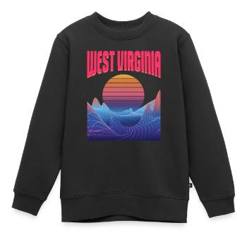 West Virginia - Kids Premium Organic Sweatshirt - black - Front - AI Model Kid Female (0cm)