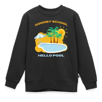Goodby School Hello Pool - Sweat Premium enfant bio - noir - Devant - AI Model Kid Female (0cm)