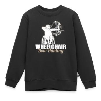 Chasse à l’arc Bowhunter Fauteuil roulant - Sweat Premium enfant bio - noir - Devant - AI Model Kid Female (0cm)