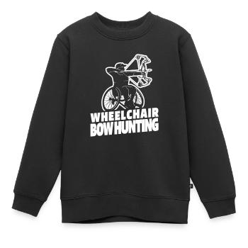 Chasse à l’arc Bowhunter Fauteuil roulant - Sweat Premium enfant bio - noir - Devant - AI Model Kid Female (0cm)