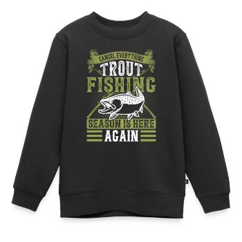 Funny Fishing Men Women - Kinder Premium Organic Sweatshirt - Schwarz - Vorne - AI Model Kid Female (0cm)