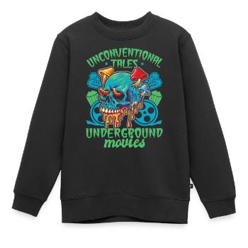 Film underground, Cinéma indépendant, Horreur - Sweat Premium enfant bio - noir - Devant - AI Model Kid Female (0cm)
