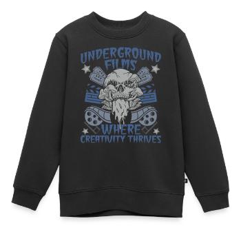 Film underground, Cinéma indépendant, Horreur - Sweat Premium enfant bio - noir - Devant - AI Model Kid Female (0cm)