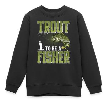 Funny Fishing Men Women - Kinder Premium Organic Sweatshirt - Schwarz - Vorne - AI Model Kid Female (0cm)