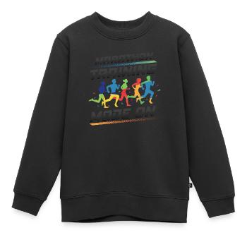 Marathon-Trainingsmodus, auf Marathon Runner - Kinder Premium Organic Sweatshirt - Schwarz - Vorne - AI Model Kid Female (0cm)