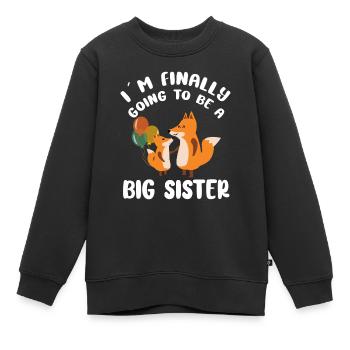 Je vais enfin être une grande sœur - Sweat Premium enfant bio - noir - Devant - AI Model Kid Female (0cm)