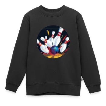 Bowler Skittles Club Bowling Skittles Bowling Club - Sweat Premium enfant bio - noir - Devant - AI Model Kid Female (0cm)