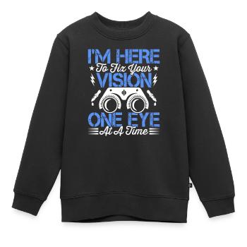 Ophtalmologiste Corrigez votre vision Opticiens - Sweat Premium enfant bio - noir - Devant - AI Model Kid Female (0cm)