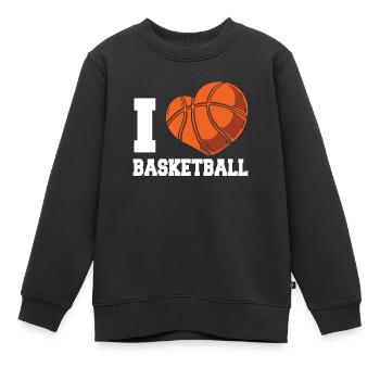 Ich Liebe Basketball Team Basketballspieler - Kinder Premium Organic Sweatshirt - Schwarz - Vorne - AI Model Kid Female (0cm)