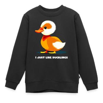 Caneton Mignon Mignon Mignon - Sweat Premium enfant bio - noir - Devant - AI Model Kid Female (0cm)