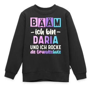 Name Daria Geschenk Grundschule - Kinder Premium Organic Sweatshirt - Schwarz - Vorne - AI Model Kid Female (0cm)