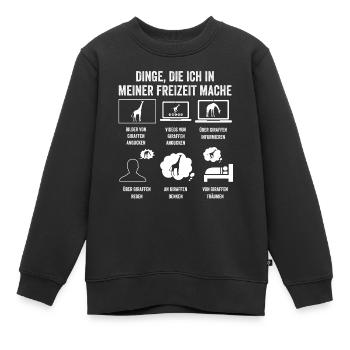 Giraffe Giraffen - Kinder Premium Organic Sweatshirt - Schwarz - Vorne - AI Model Kid Female (0cm)