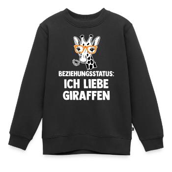 Giraffe Giraffen - Kinder Premium Organic Sweatshirt - Schwarz - Vorne - AI Model Kid Female (0cm)
