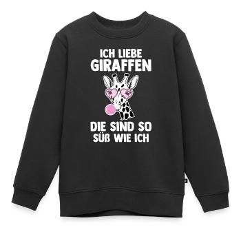 Giraffe Giraffen - Kinder Premium Organic Sweatshirt - Schwarz - Vorne - AI Model Kid Female (0cm)