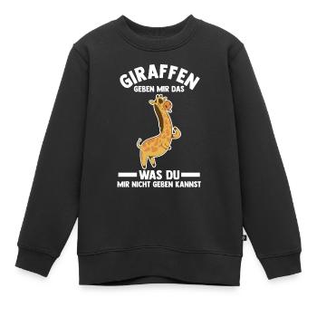 Giraffe Giraffen - Kinder Premium Organic Sweatshirt - Schwarz - Vorne - AI Model Kid Female (0cm)