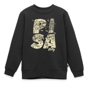 Pise Italie Vacances Souvenir - Sweat Premium enfant bio - noir - Devant - AI Model Kid Female (0cm)