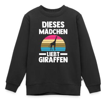 Giraffe Giraffen - Kinder Premium Organic Sweatshirt - Schwarz - Vorne - AI Model Kid Female (0cm)