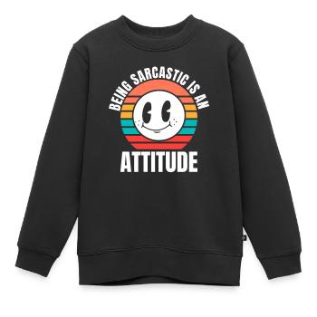 Schwarzer Humor - Kinder Premium Organic Sweatshirt - Schwarz - Vorne - AI Model Kid Female (0cm)