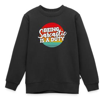 Schwarzer Humor - Kinder Premium Organic Sweatshirt - Schwarz - Vorne - AI Model Kid Female (0cm)