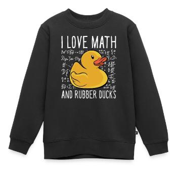 I Love Math And Rubber Ducks Kids School Duckie Du - Kinder Premium Organic Sweatshirt - Schwarz - Vorne - AI Model Kid Female (0cm)