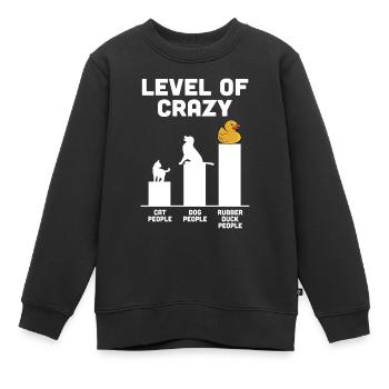 Funny Level Of Crazy Rubber Duck Duckie Duckling - Kinder Premium Organic Sweatshirt - Schwarz - Vorne - AI Model Kid Female (0cm)