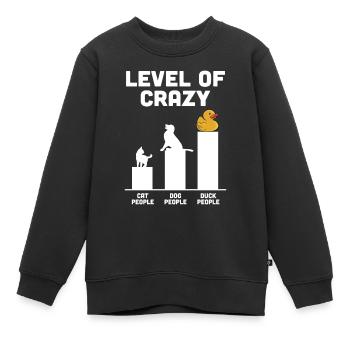 Rubber Duck Duckie Duckling Funny Level Of Crazy - Kinder Premium Organic Sweatshirt - Schwarz - Vorne - AI Model Kid Female (0cm)