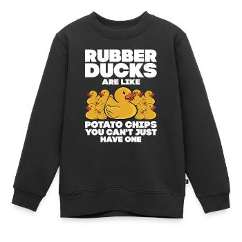 Rubber Ducks Are Like Potato Chips Funny Duckie Du - Kinder Premium Organic Sweatshirt - Schwarz - Vorne - AI Model Kid Female (0cm)