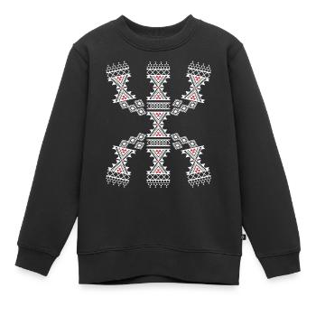 MOTIVE DER AMAZIGH-KABYLISCHEN TEPPICHE - Kinder Premium Organic Sweatshirt - Schwarz - Vorne - AI Model Kid Female (0cm)