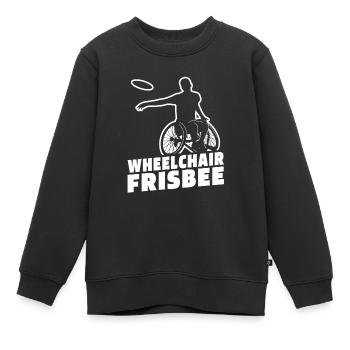 Frisbee Wheelchair - Kids Premium Organic Sweatshirt - black - Front - AI Model Kid Female (0cm)