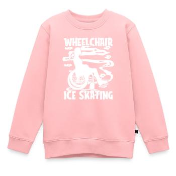 Schlittschuhlaufen Rollstuhl - Kinder Premium Organic Sweatshirt - Rosa - Vorne - AI Model Kid Female (0cm)