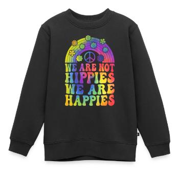 Peace Kindness - Kids Premium Organic Sweatshirt - black - Front - AI Model Kid Female (0cm)