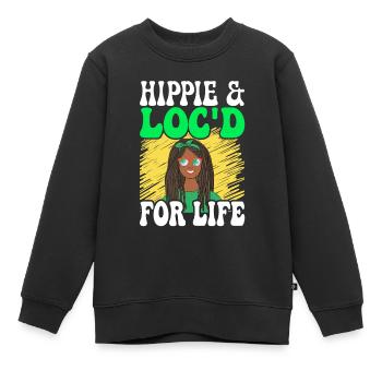 Dreadlocks Rasta - Kinder Premium Organic Sweatshirt - Schwarz - Vorne - AI Model Kid Female (0cm)