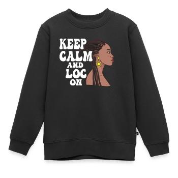 Hippie Dreadlocks Rasta - Kids Premium Organic Sweatshirt - black - Front - AI Model Kid Female (0cm)