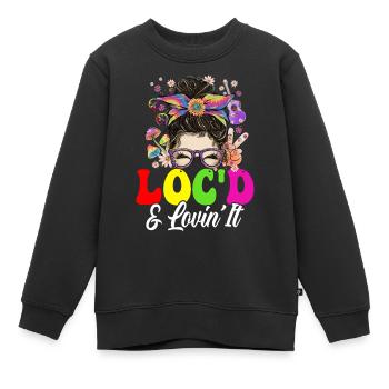 Hippie Dreadlocks Rasta - Kinder Premium Organic Sweatshirt - Schwarz - Vorne - AI Model Kid Female (0cm)