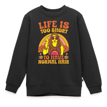 Hippie Dreadlocks Rasta - Kinder Premium Organic Sweatshirt - Schwarz - Vorne - AI Model Kid Female (0cm)