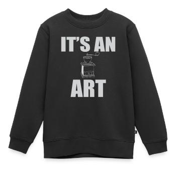 Devis Moulins à café manuels - Sweat Premium enfant bio - noir - Devant - AI Model Kid Female (0cm)