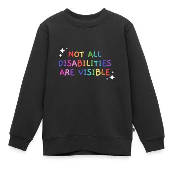 Tous les handicaps ne sont pas visibles Handicapés conscients - Sweat Premium enfant bio - noir - Devant - AI Model Kid Female (0cm)