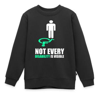 Nicht jede Behinderung ist sichtbar - Disability Aware - Kinder Premium Organic Sweatshirt - Schwarz - Vorne - AI Model Kid Female (0cm)