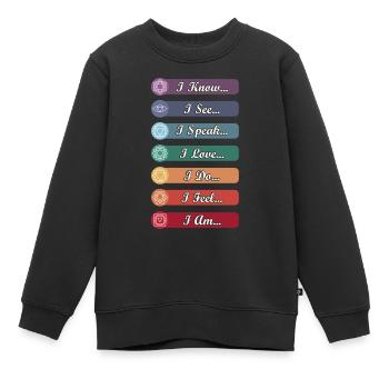 Yoga Chakra Symbole - Kinder Premium Organic Sweatshirt - Schwarz - Vorne - AI Model Kid Female (0cm)