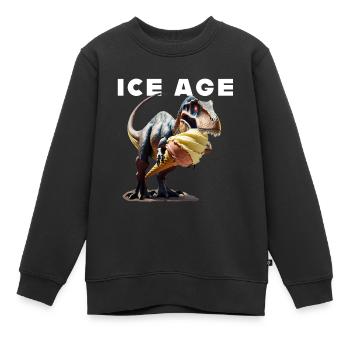 Eiszeit mit Dinosaurier - Kinder Premium Organic Sweatshirt - Schwarz - Vorne - AI Model Kid Female (0cm)