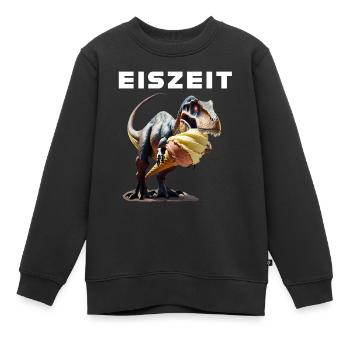 Eiszeit mit Dinosaurier - Kinder Premium Organic Sweatshirt - Schwarz - Vorne - AI Model Kid Female (0cm)