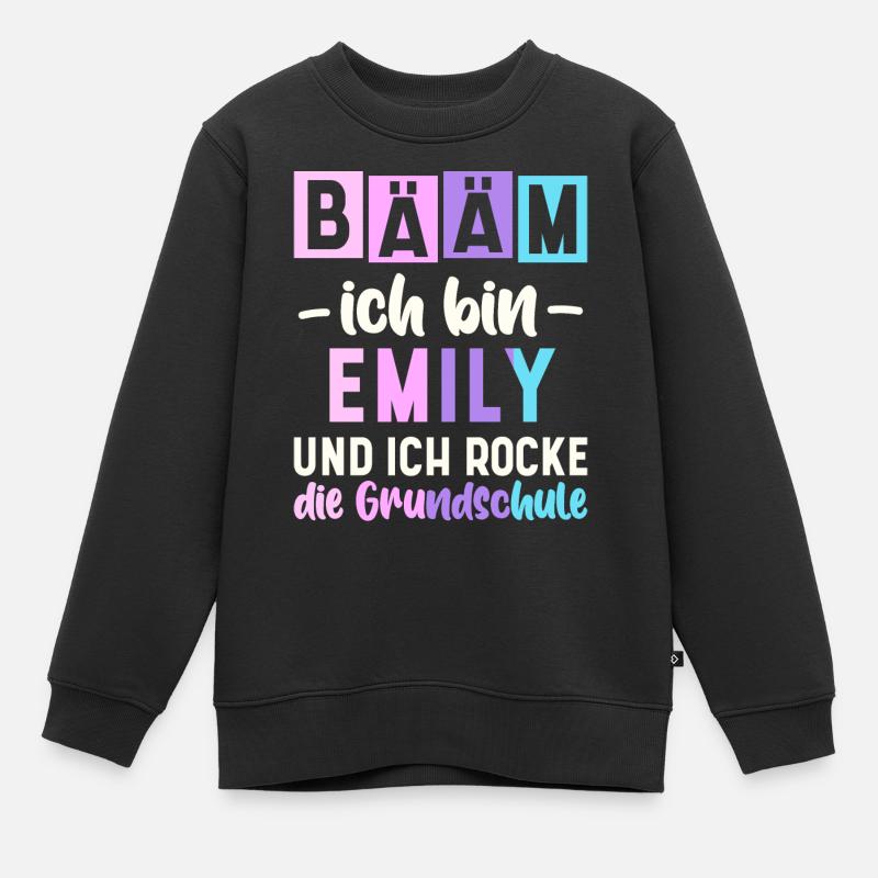 Name Emily Geschenk Grundschule - Kinder Premium Organic Sweatshirt - Schwarz