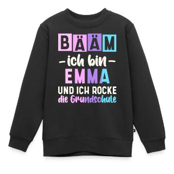 Name Emma Geschenk Grundschule - Kinder Premium Organic Sweatshirt - Schwarz - Vorne - AI Model Kid Female (0cm)