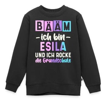 Name Esila Geschenk Grundschule - Kinder Premium Organic Sweatshirt - Schwarz - Vorne - AI Model Kid Female (0cm)