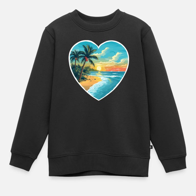 Strand Liebe - Kinder Premium Organic Sweatshirt - Schwarz