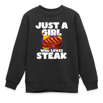 Steak - Kinder Premium Organic Sweatshirt - Schwarz - Vorne - AI Model Kid Female (0cm)