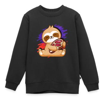 Steak - Kinder Premium Organic Sweatshirt - Schwarz - Vorne - AI Model Kid Female (0cm)
